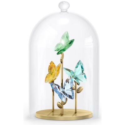 Décoration Swarovski Jungle Beats Cloche de verre Papillon en cristaux Swarovski et métal doré