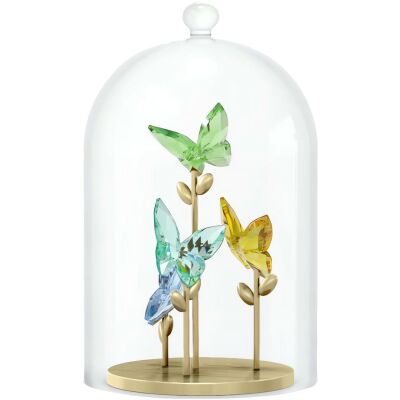 Décoration Swarovski Jungle Beats Cloche de verre Papillon en cristaux Swarovski et métal doré