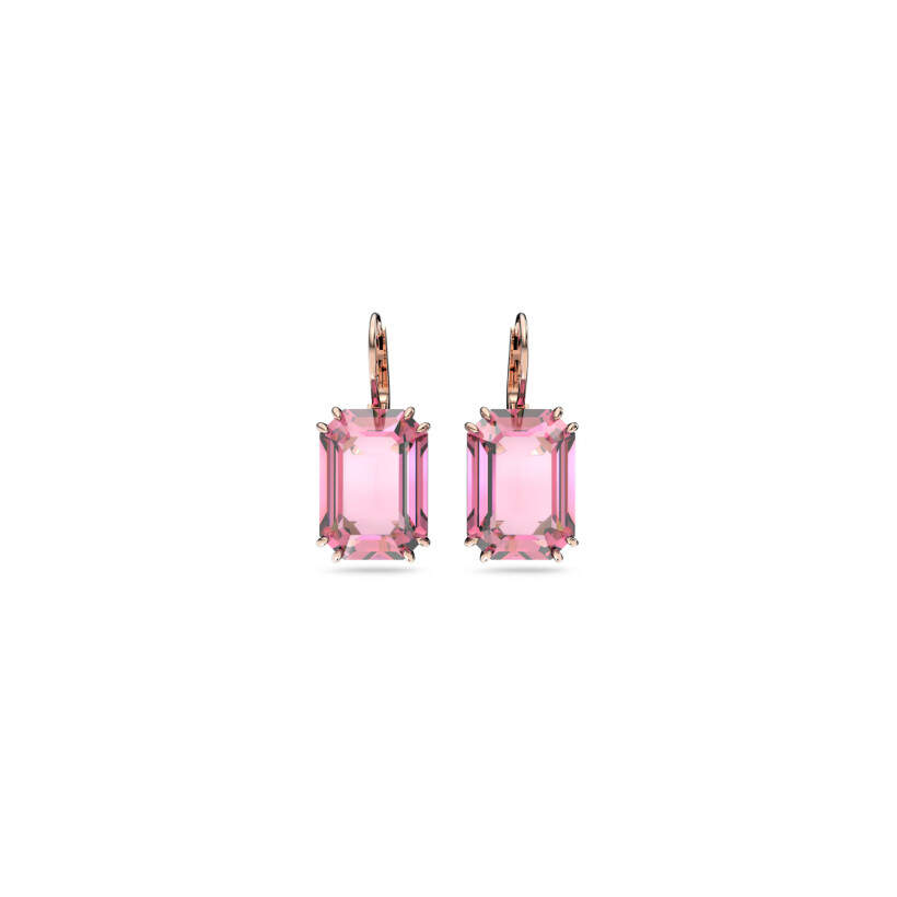 Boucles d'oreilles Swarovski Millenia en métal doré rose et cristaux Swarovski