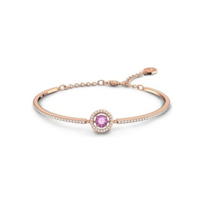 Bracelet jonc Swarovski Sparkling Dance en métal doré rose, cristaux et oxydes de zirconium