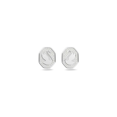 Clous d'oreilles Swarovski Signum en métal rhodié et cristaux