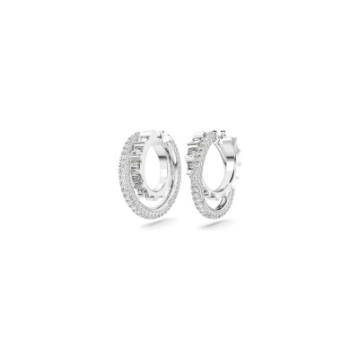 Boucles d'oreilles Swarovski Rota en métal rhodié et cristaux