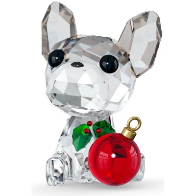 Figurine Swarovski Holiday Cheers Bouledogue en cristaux Swarovski et métal doré