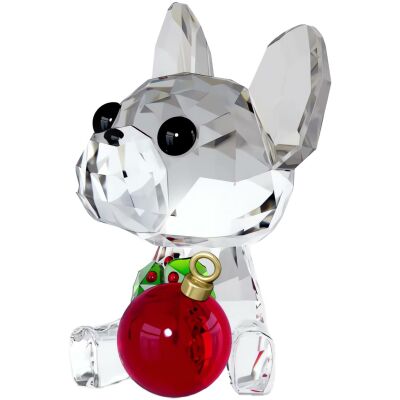 Figurine Swarovski Holiday Cheers Bouledogue en cristaux Swarovski et métal doré