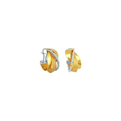 Boucles d'oreilles Ph. Tisseront en or jaune et diamants