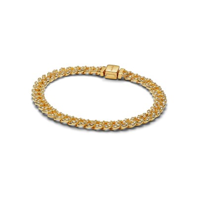 Bracelet Pandora Timeless Maille Cubaine Pavé en métal doré et oxydes de zirconium, 16 cm