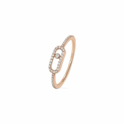 Messika Move Uno ring, pink gold and pave diamonds