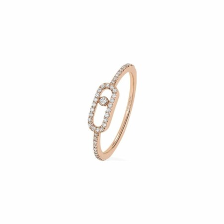 Messika Move Uno Pavée ring, rose gold, diamonds