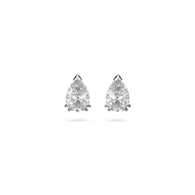 Clous d'oreilles Swarovski Millenia en métal rhodié et oxydes de zirconium