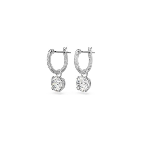 Boucles d'oreilles pendantes Swarovski Constella en métal rhodié, cristaux et oxydes de zirconium