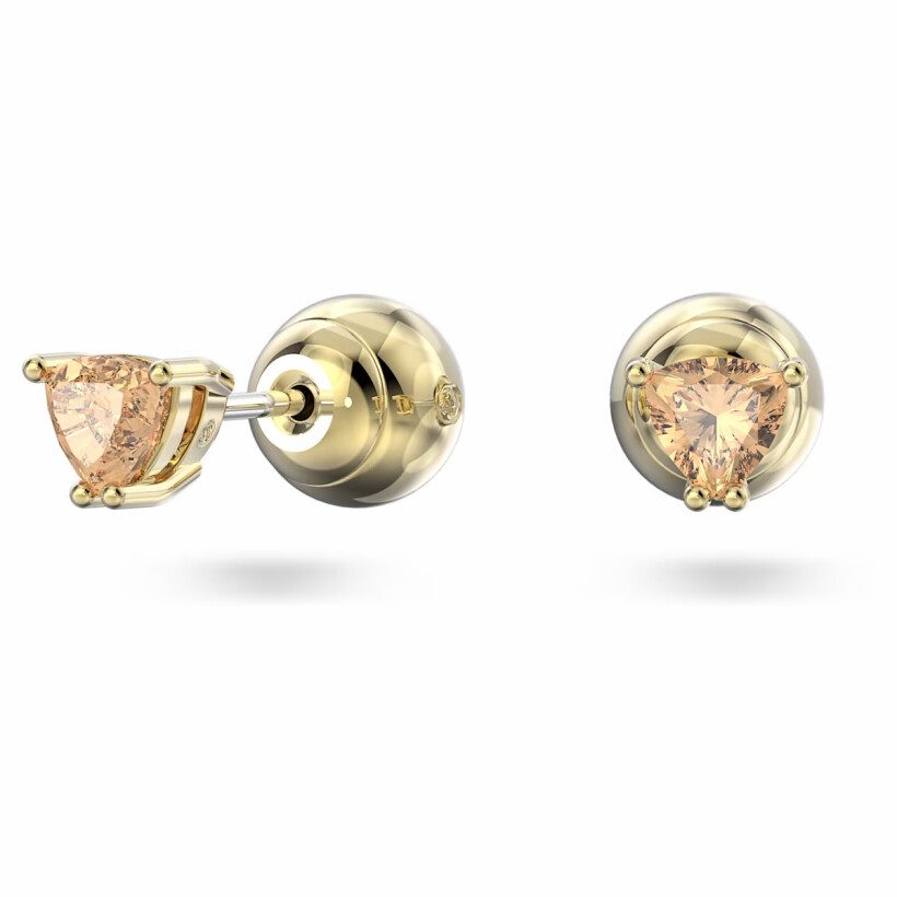 Clous d'oreilles Swarovski Stilla en métal doré et cristaux Swarovski