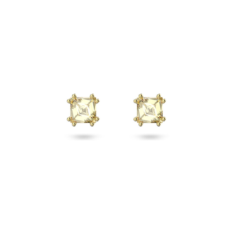Clous d'oreilles Swarovski Stilla en métal doré et cristaux Swarovski
