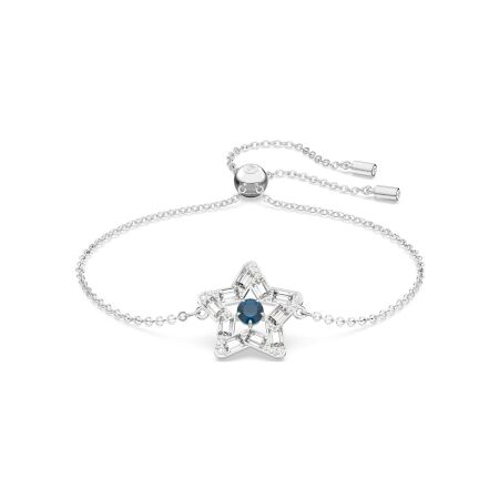 Bracelet Swarovski Stella Etoile Bleu en métal rhodié et cristaux Swarovski