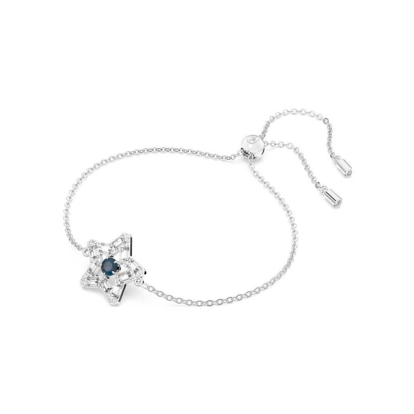 Bracelet Swarovski Stella Etoile Bleu en métal rhodié et cristaux Swarovski