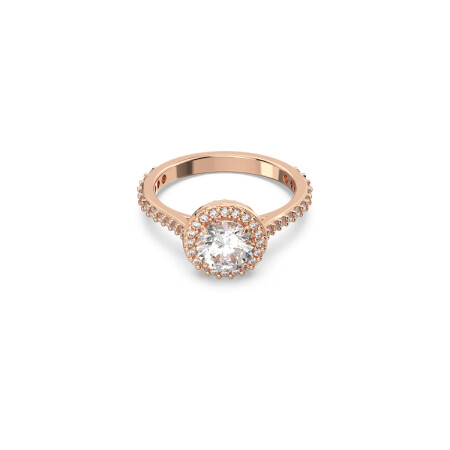 Bague Swarovski Constella en métal doré rose et cristaux Swarovski, taille 55