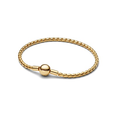 Bracelet Pandora à Maille Chevron en métal doré, taille 17cm