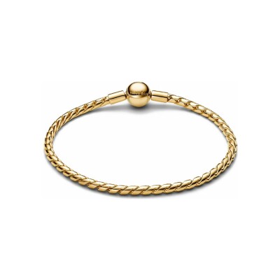 Bracelet Pandora à Maille Chevron en métal doré, taille 17cm