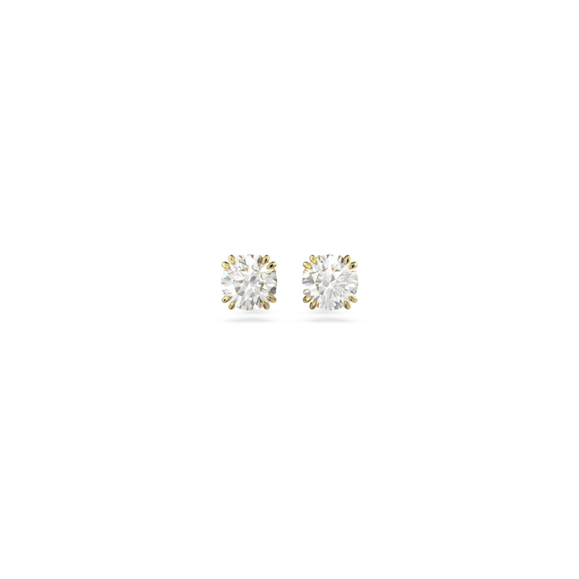 Clous d'oreilles Swarovski Constella en métal doré et cristaux Swarovski