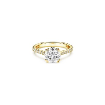 Bague Cocktail Swarovski Stilla en métal doré et cristaux Swarovski, taille 50