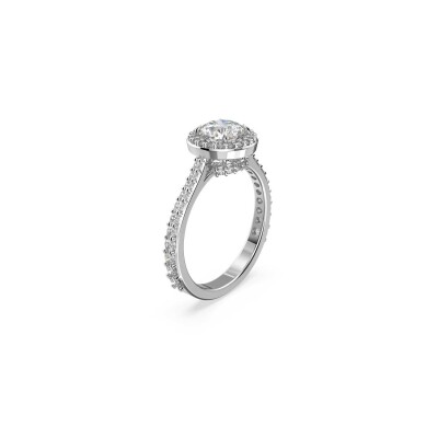 Bague Cocktail Swarovski Una Angelic en métal rhodié et cristaux Swarovski, taille 58