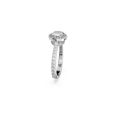Bague Cocktail Swarovski Una Angelic en métal rhodié et cristaux Swarovski, taille 58