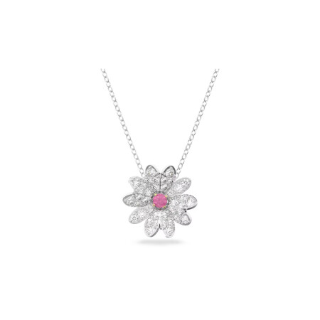 Pendentif Swarovski Eternal Flower en métal rhodié et cristaux Swarovski