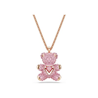 Pendentif Swarovski Teddy en métal doré et cristaux Swarovski