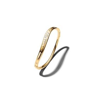 Bracelet jonc Pandora Essence serti Organique en métal doré et oxydes de zirconium, taille 3