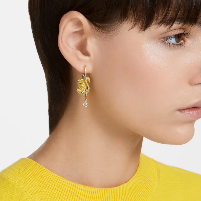 Boucles d'oreilles Swarovski Symbolic en métal doré et cristaux Swarovski