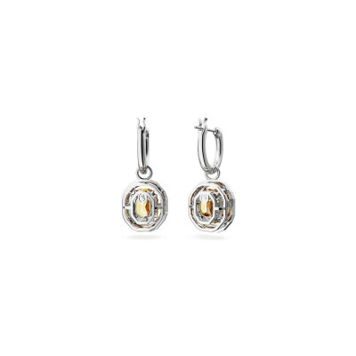 Boucles d'oreilles pendantes Swarovski Chroma en métal rhodié, cristaux et oxydes de zirconium