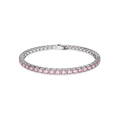 Bracelet Tennis Swarovski Matrix en métal rhodié et cristaux Swarovski, taille S