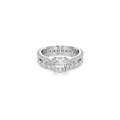 Bague Swarovski Stilla en métal rhodié et cristaux Swarovski, taille 58