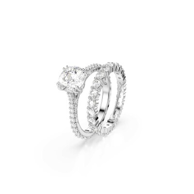 Bague Swarovski Stilla en métal rhodié et cristaux Swarovski, taille 52