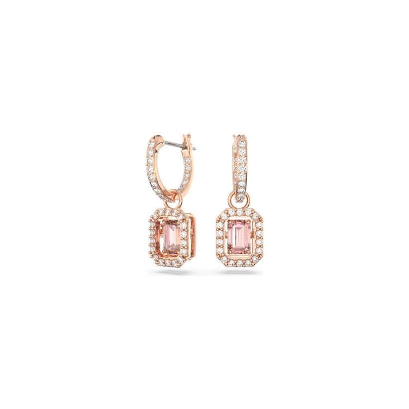 Boucles d'oreilles Swarovski Millenia Taille octogonale en métal doré rose et cristaux Swarovski