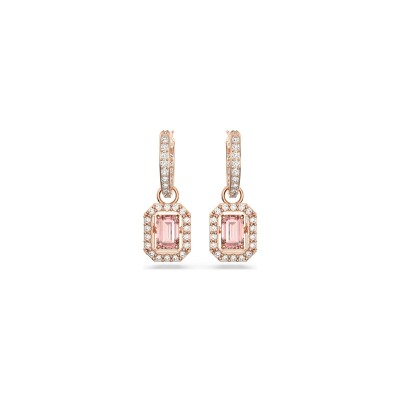 Boucles d'oreilles Swarovski Millenia Taille octogonale en métal doré rose et cristaux Swarovski