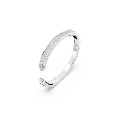Bracelet Jonc Swarovski Dextera en métal rhodié et cristaux Swarovski, taille M