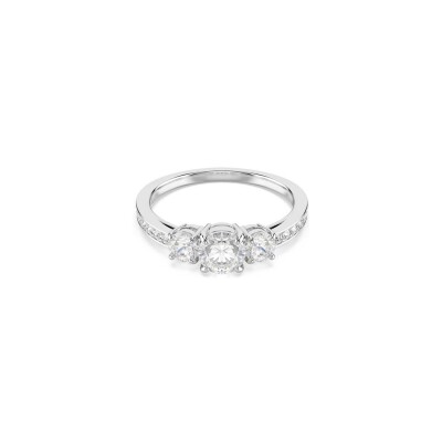 Bague Swarovski Stilla en métal argenté et cristaux Swarovski, taille 60
