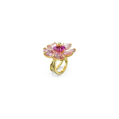 Bague Swarovski Florere Fleur Rose en métal doré et cristaux Swarovski, taille 58