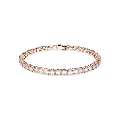 Bracelet Tennis Swarovski Matrix en métal doré et cristaux Swarovski, taille L
