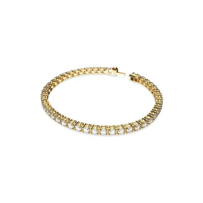 Bracelet Tennis Swarovski Matrix en métal doré et cristaux Swarovski, taille XL