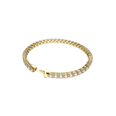 Bracelet Tennis Swarovski Matrix en métal doré et cristaux Swarovski, taille XL