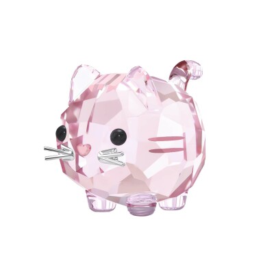 Décoration Swarovski Chubby Cats Chat Rose en cristaux Swarovski