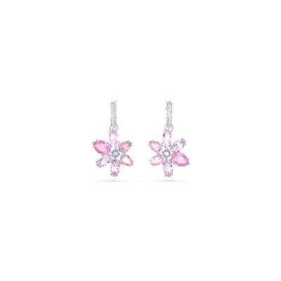 Boucles d'oreilles pendantes Swarovski Gema en métal rhodié et cristaux