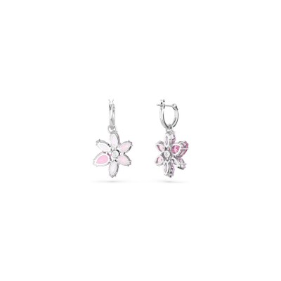 Boucles d'oreilles pendantes Swarovski Gema en métal rhodié et cristaux