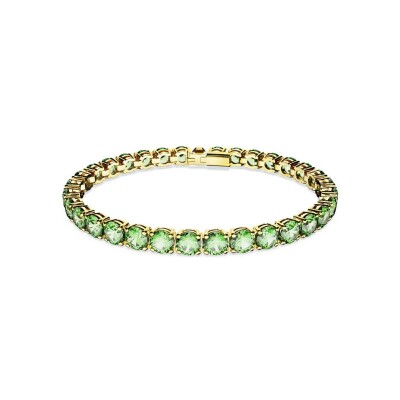 Bracelet Tennis Swarovski Matrix en métal doré et cristaux Swarovski, taille L