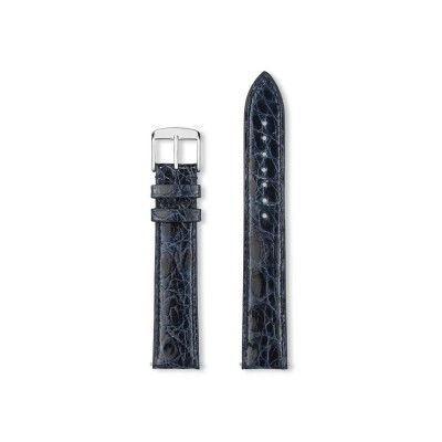 Bracelet montre Rochet Riviera en cuir de crocodile brillant marine - 18mm