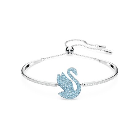 Bracelet-jonc Swarovski Swan en métal rhodié et cristaux swarovski