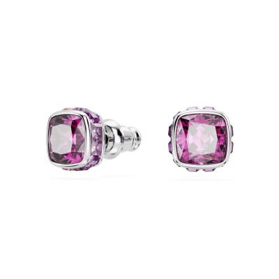 Boucles d'oreilles Swarovski Birthstone en métal rhodié et cristaux Swarovski