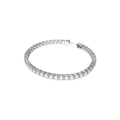 Bracelet Tennis Swarovski Matrix en métal rhodié et cristaux Swarovski, taille XL