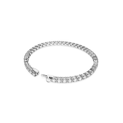 Bracelet Tennis Swarovski Matrix en métal rhodié et cristaux Swarovski, taille XL